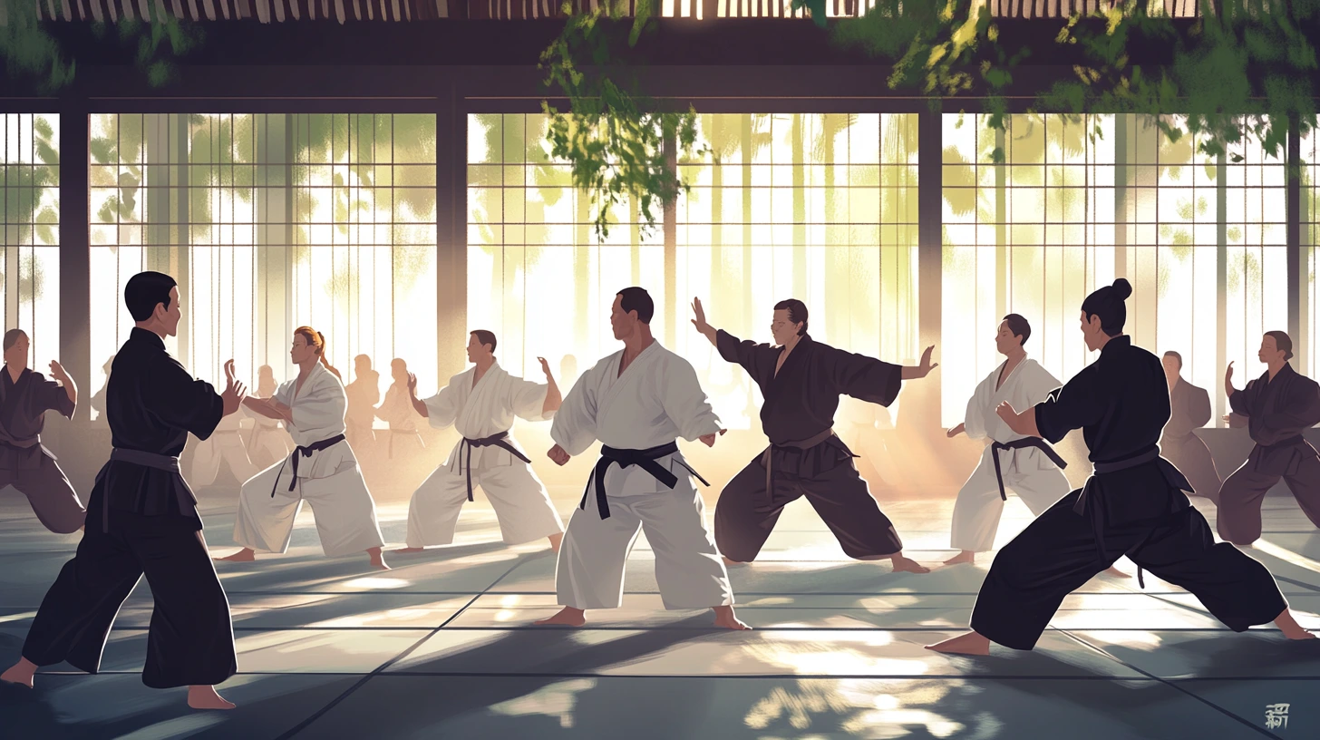 Aikido Bayside students training together in the dojo, reflecting the club's community spirit